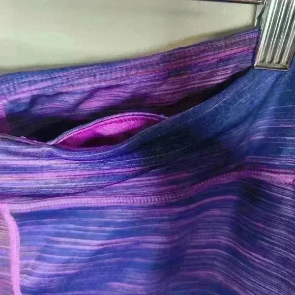 Adidas climalite women's purple orange cropped athletic leggings size XL - Picture 4 of 7